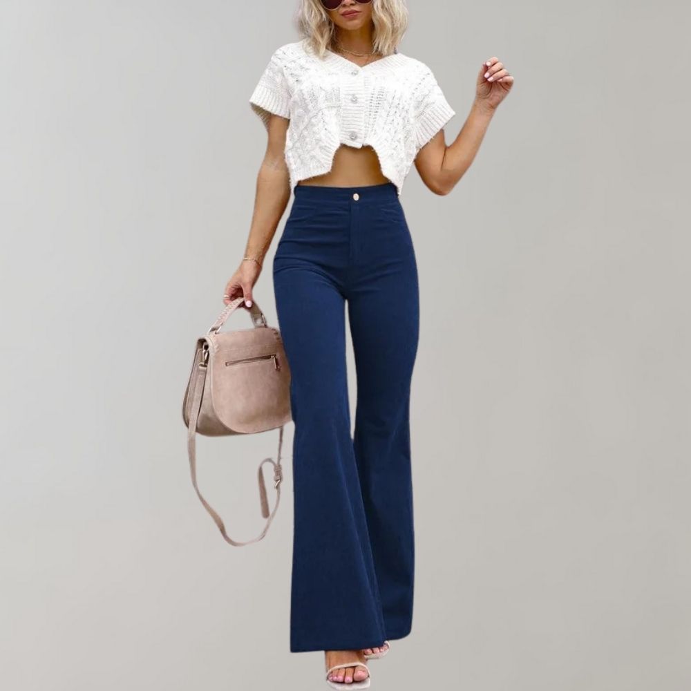 Abel - Trendy Corduroy Flared Summer Trousers