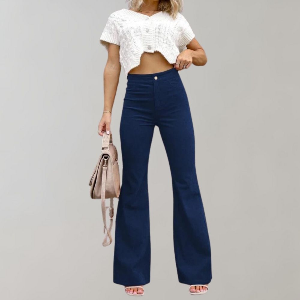 Abel - Trendy Corduroy Flared Summer Trousers