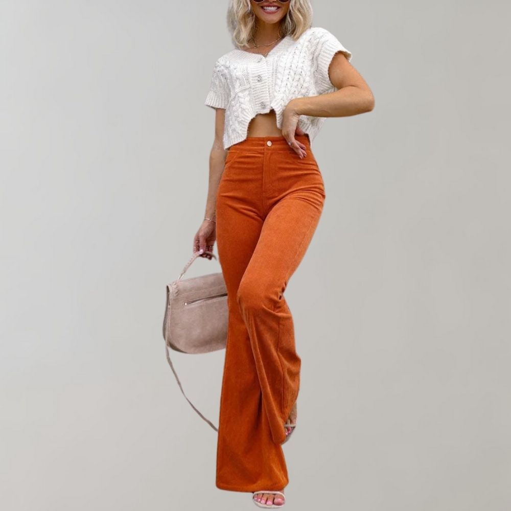Abel - Trendy Corduroy Flared Summer Trousers