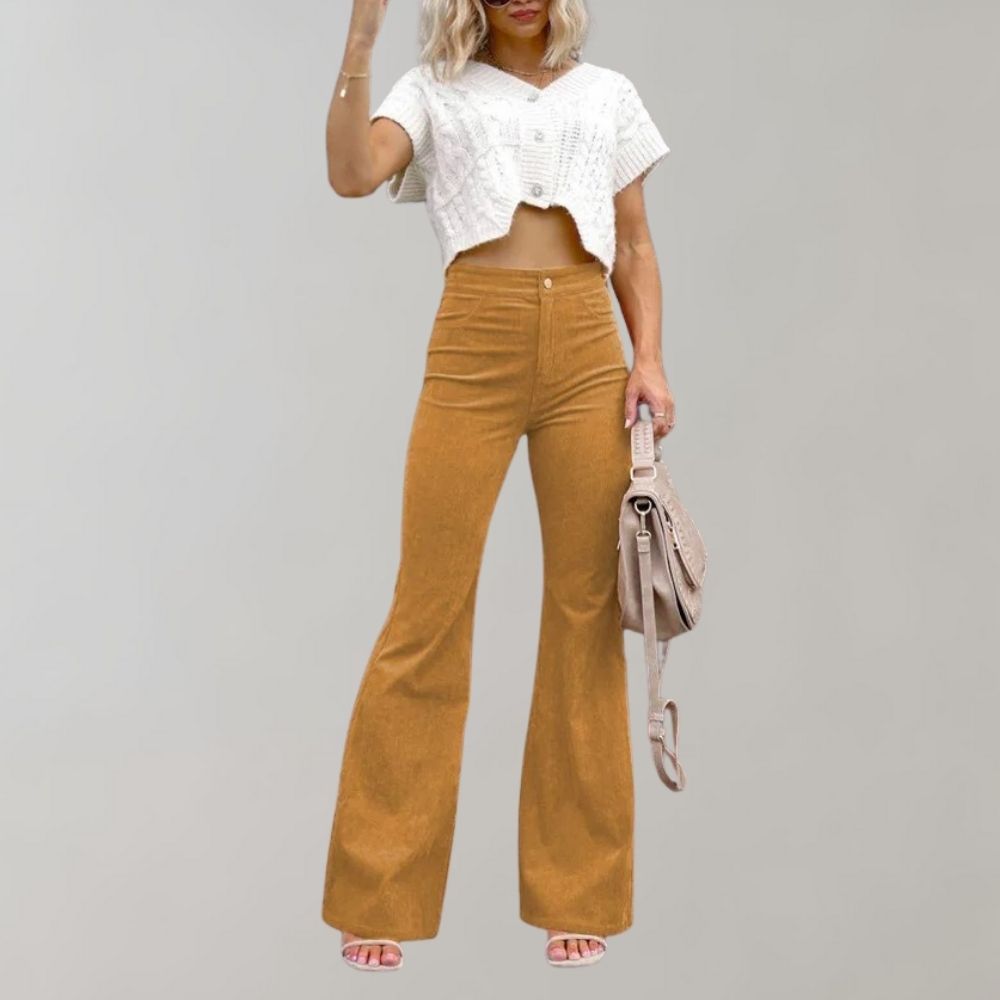 Abel - Trendy Corduroy Flared Summer Trousers