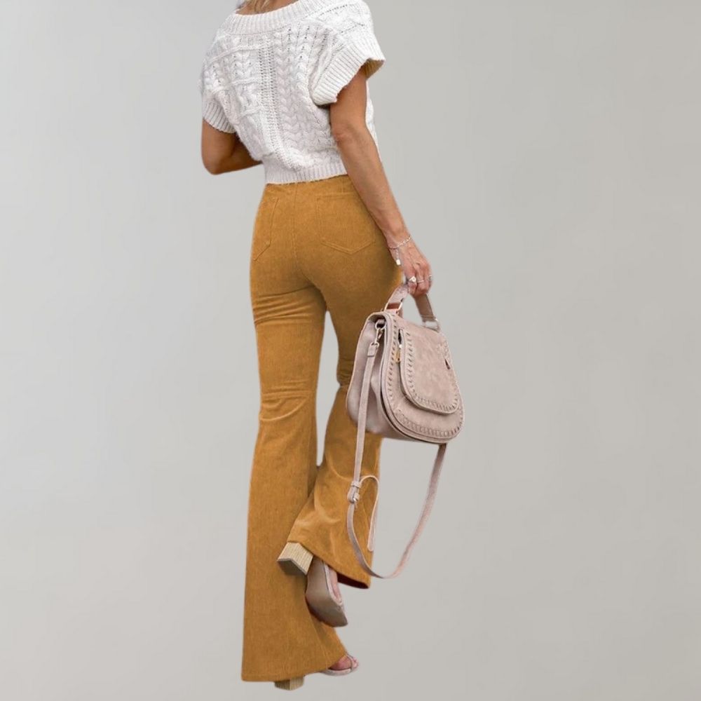 Abel - Trendy Corduroy Flared Summer Trousers