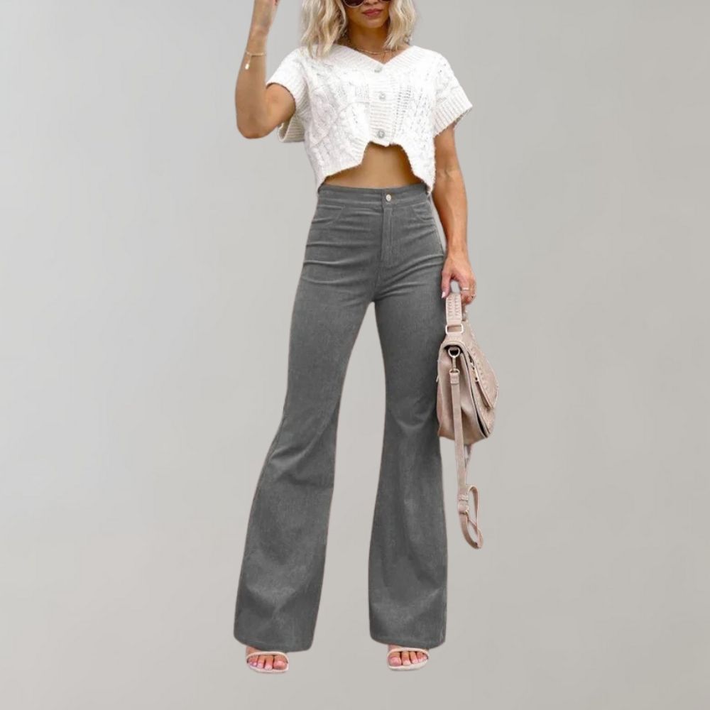 Abel - Trendy Corduroy Flared Summer Trousers