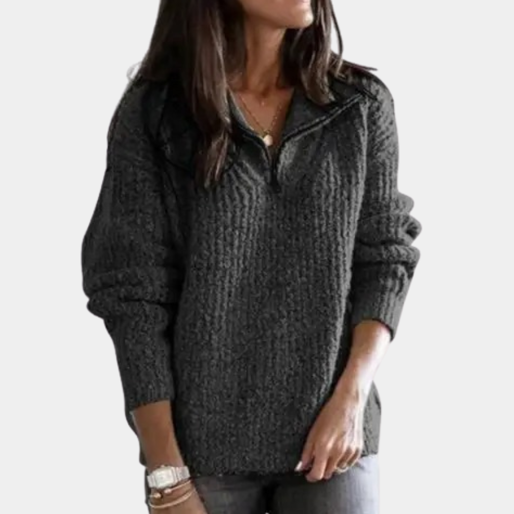 Adrianna - Chic Comfort Summer Jumper with Half Zip for Women