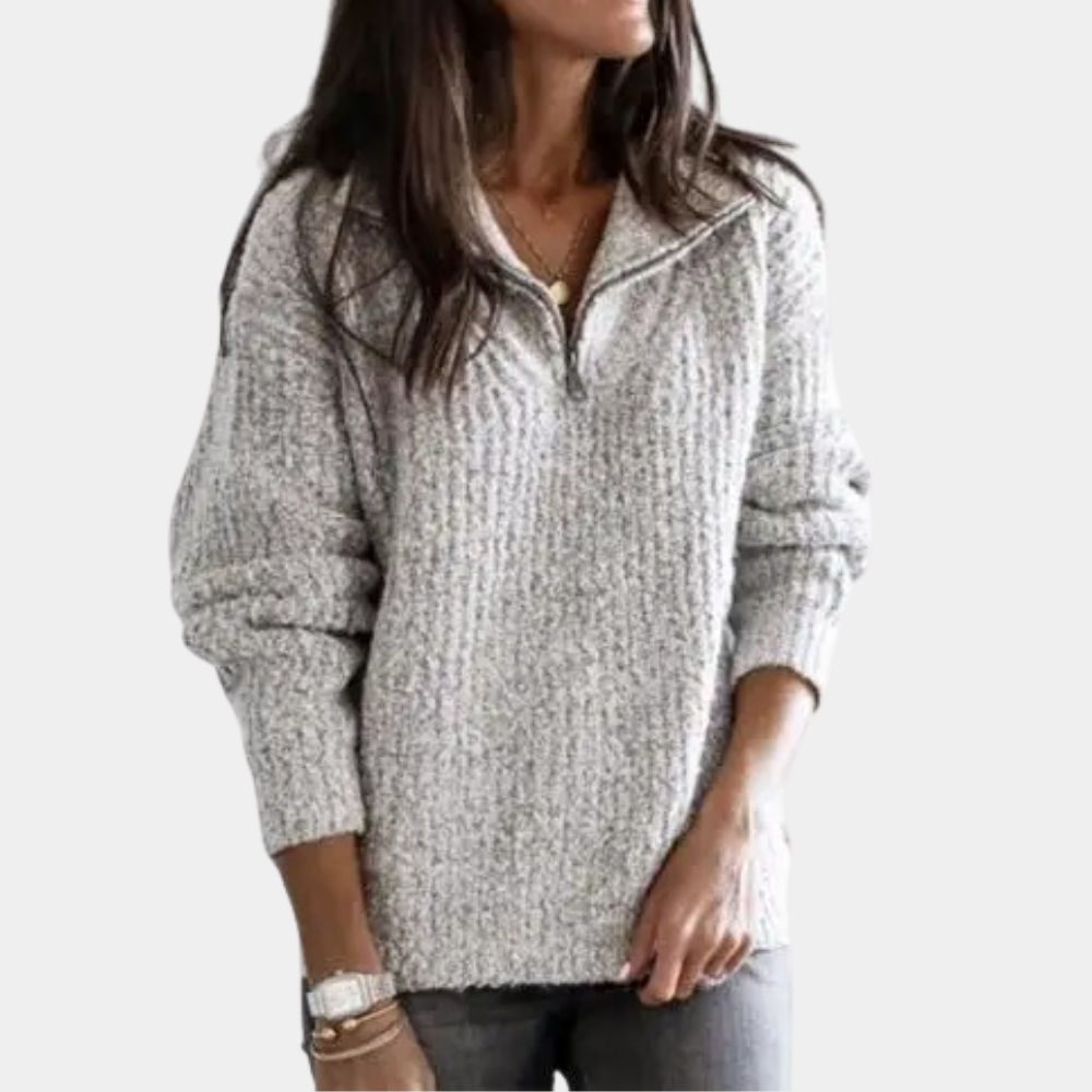 Adrianna - Chic Comfort Summer Jumper with Half Zip for Women