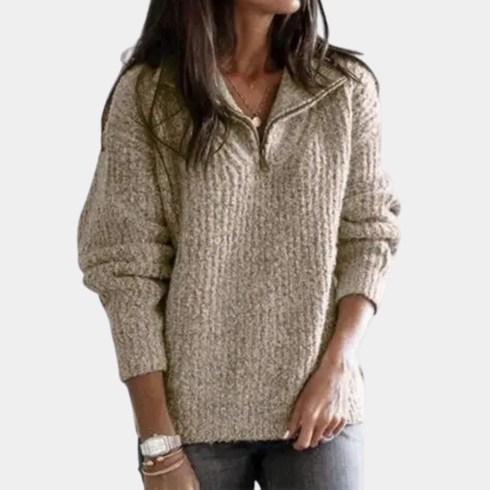 Adrianna - Chic Comfort Summer Jumper with Half Zip for Women