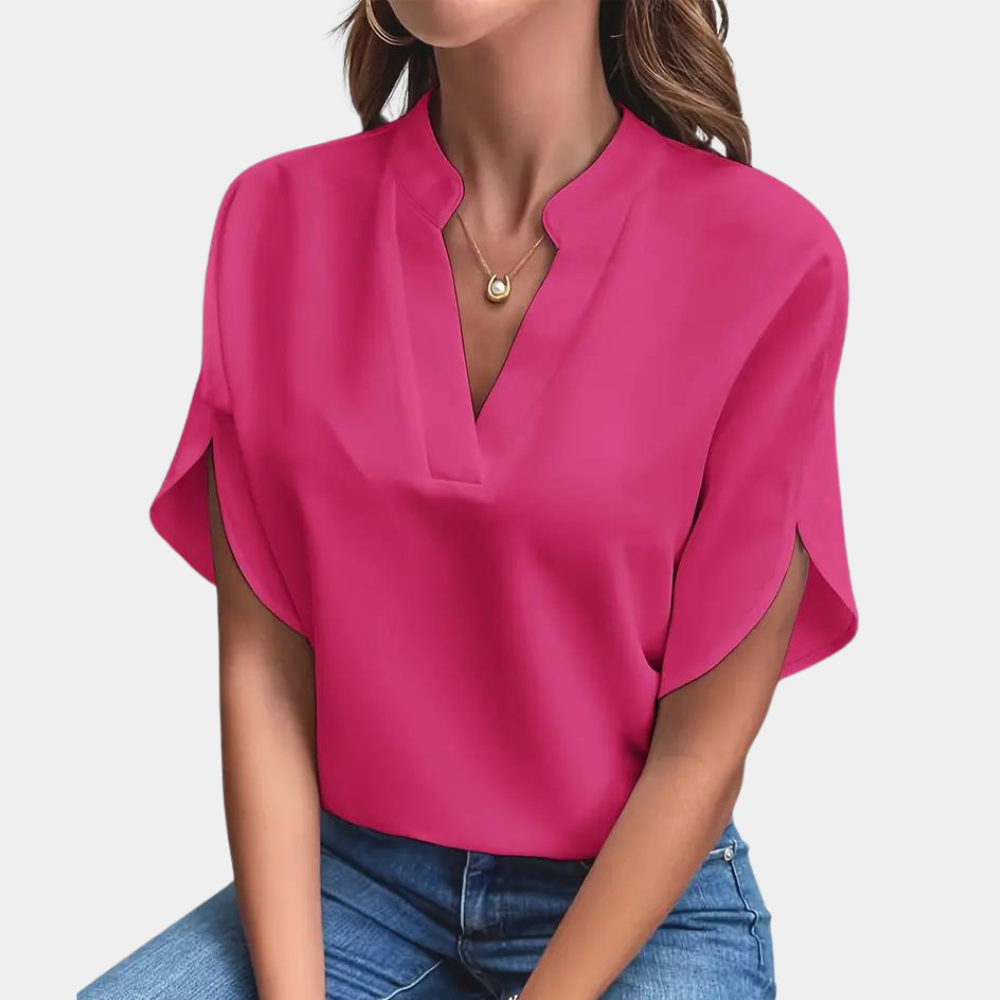Aiva - Ladies' Summer Blouse with Short Sleeves