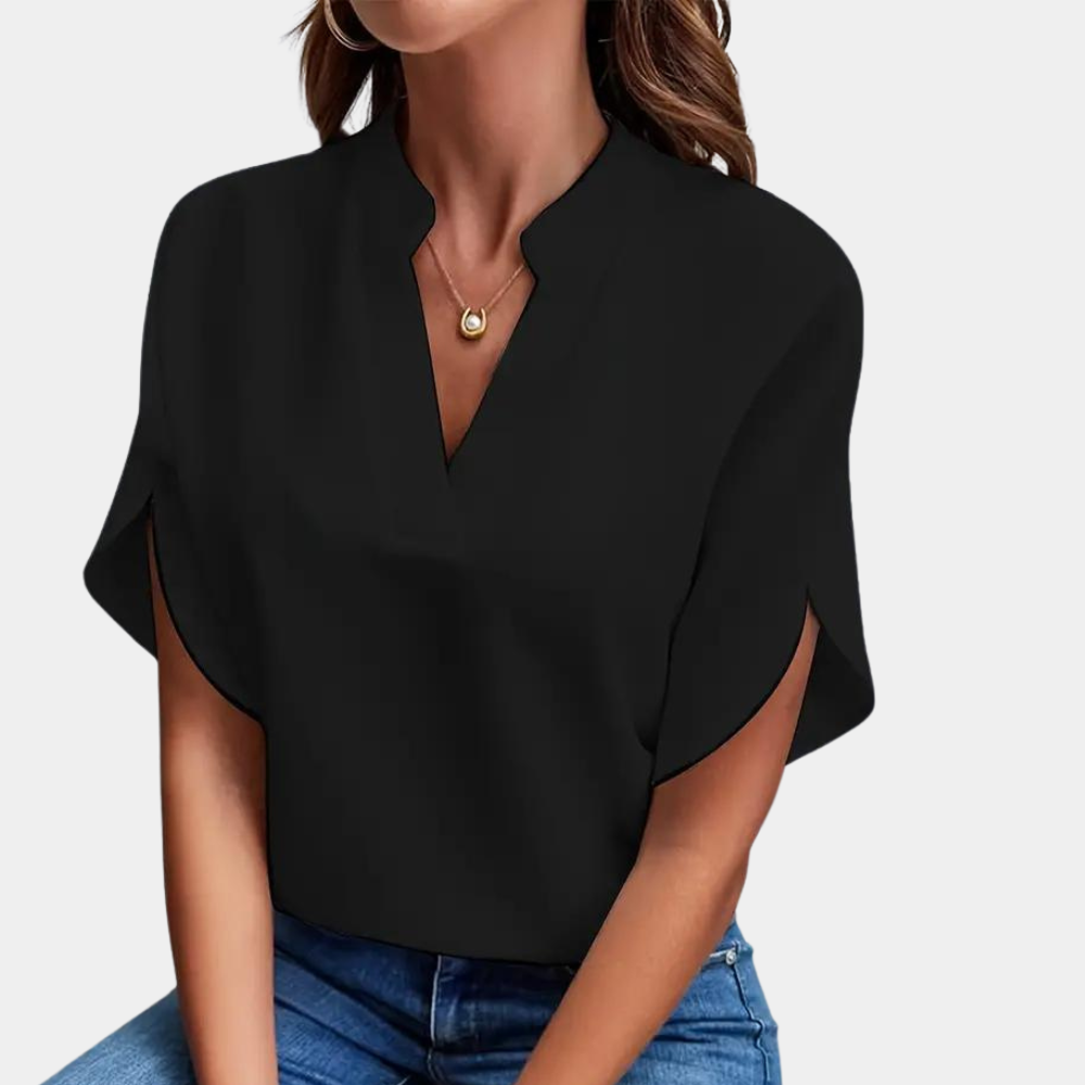 Aiva - Ladies' Summer Blouse with Short Sleeves