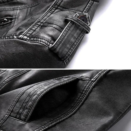 Alpha - Black Leather Summer Jacket for Men