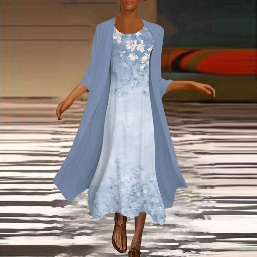 Amora - Elegant Long Summer Dress with Blouse Jacket for Women