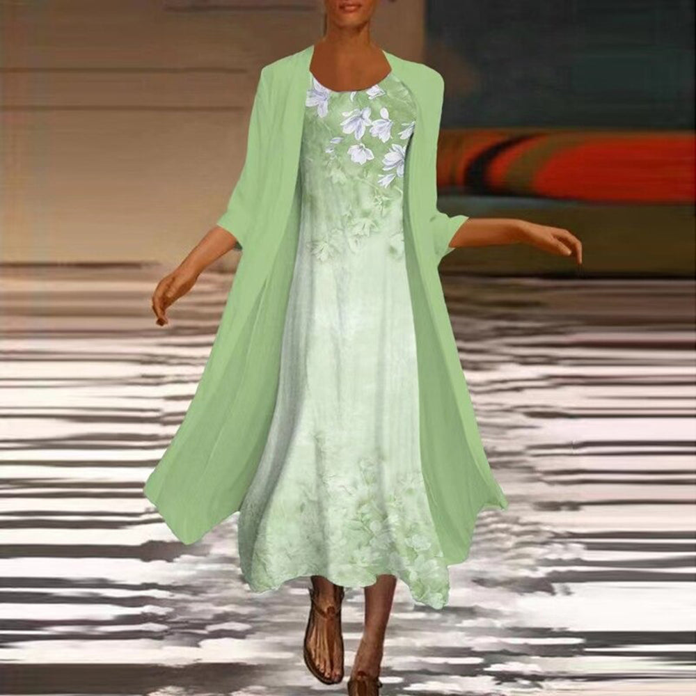 Amora - Elegant Long Summer Dress with Blouse Jacket for Women