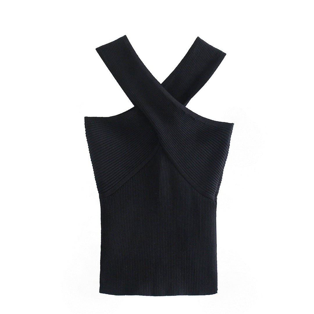 WAVERLY - Elegant summer top with crossed strap