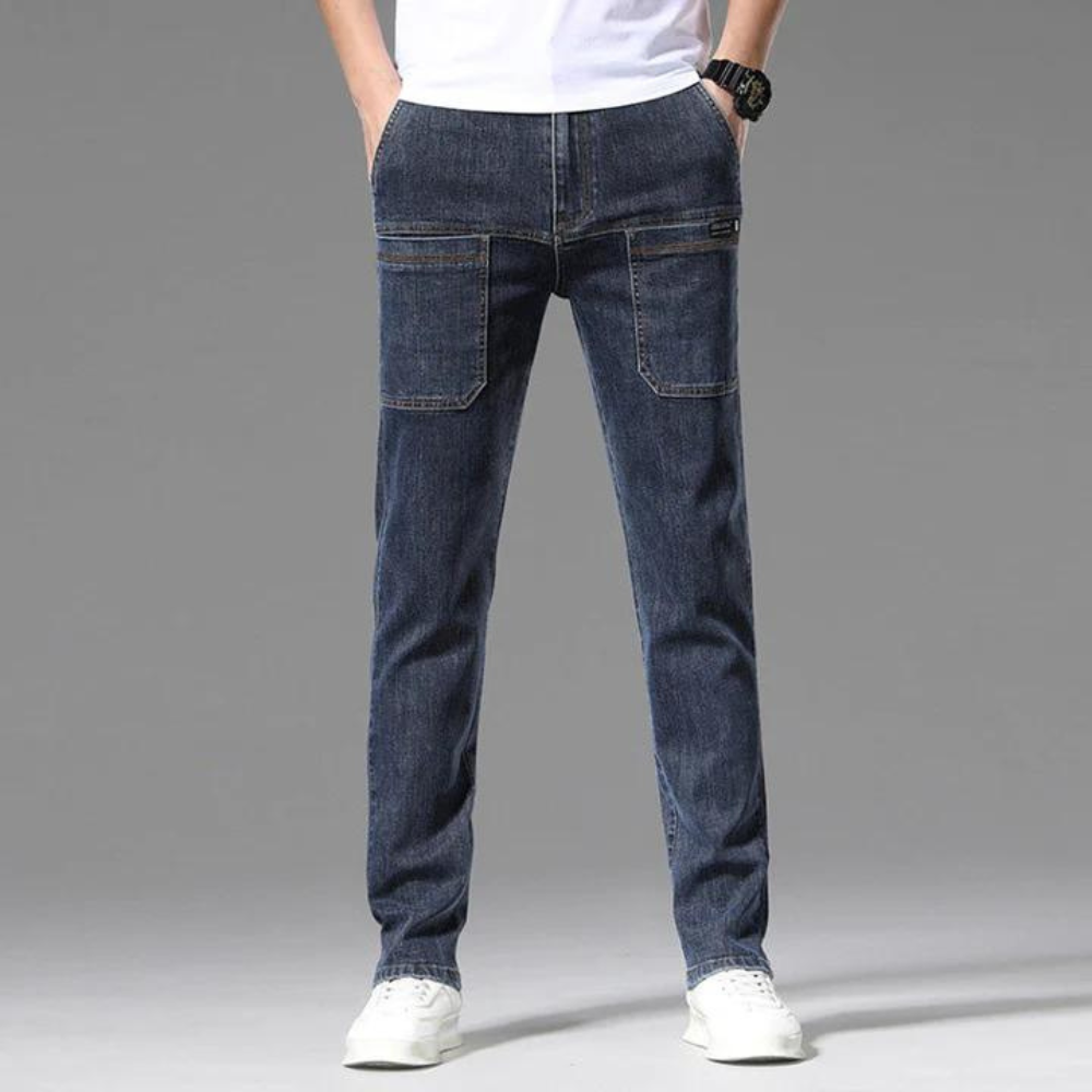 TIBOR - Multi-pocket summer jeans for men