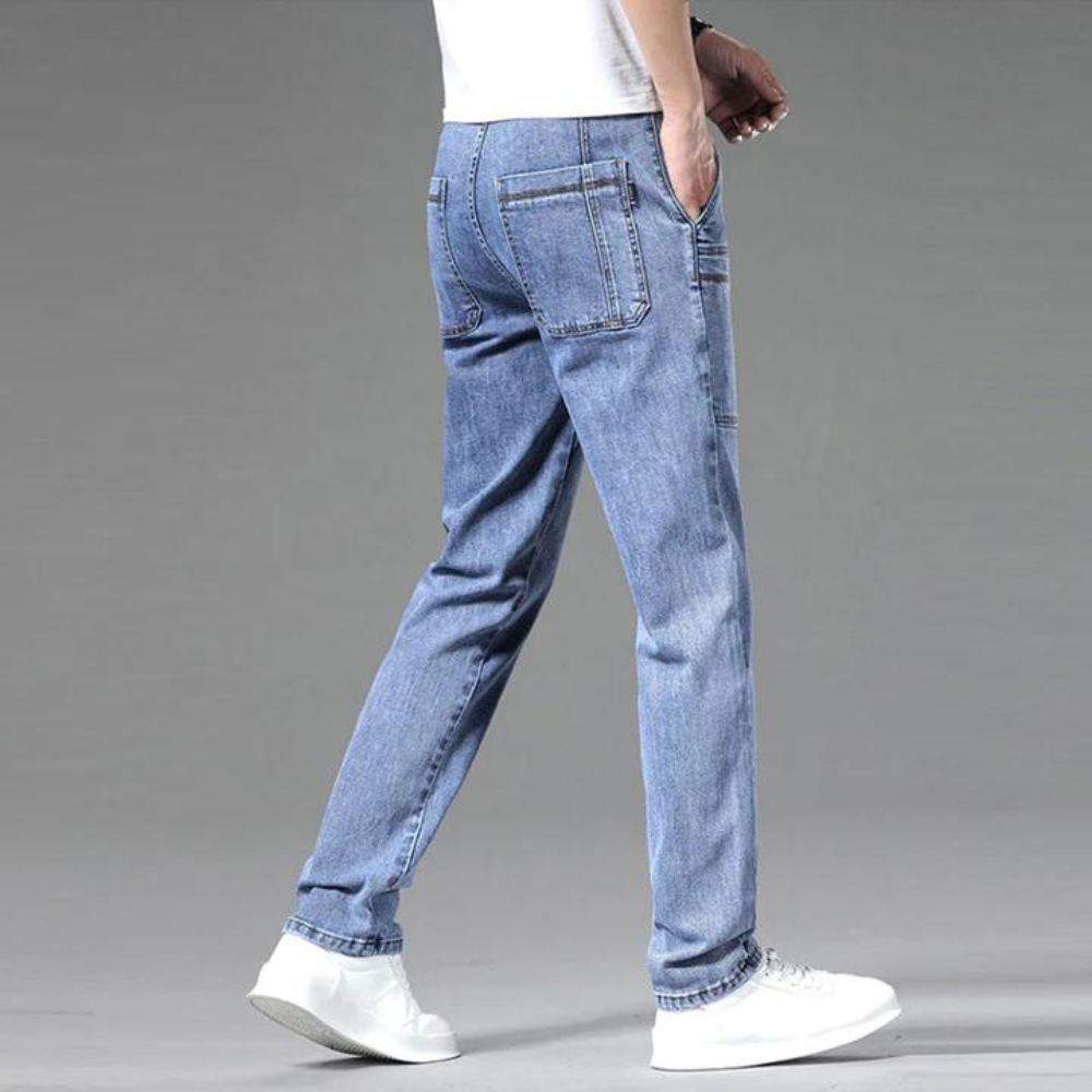 TIBOR - Multi-pocket summer jeans for men