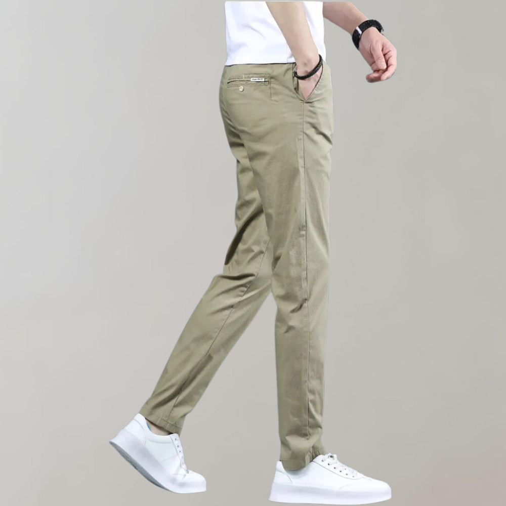 Villum - Stretch Waist Chino Trousers for Summer