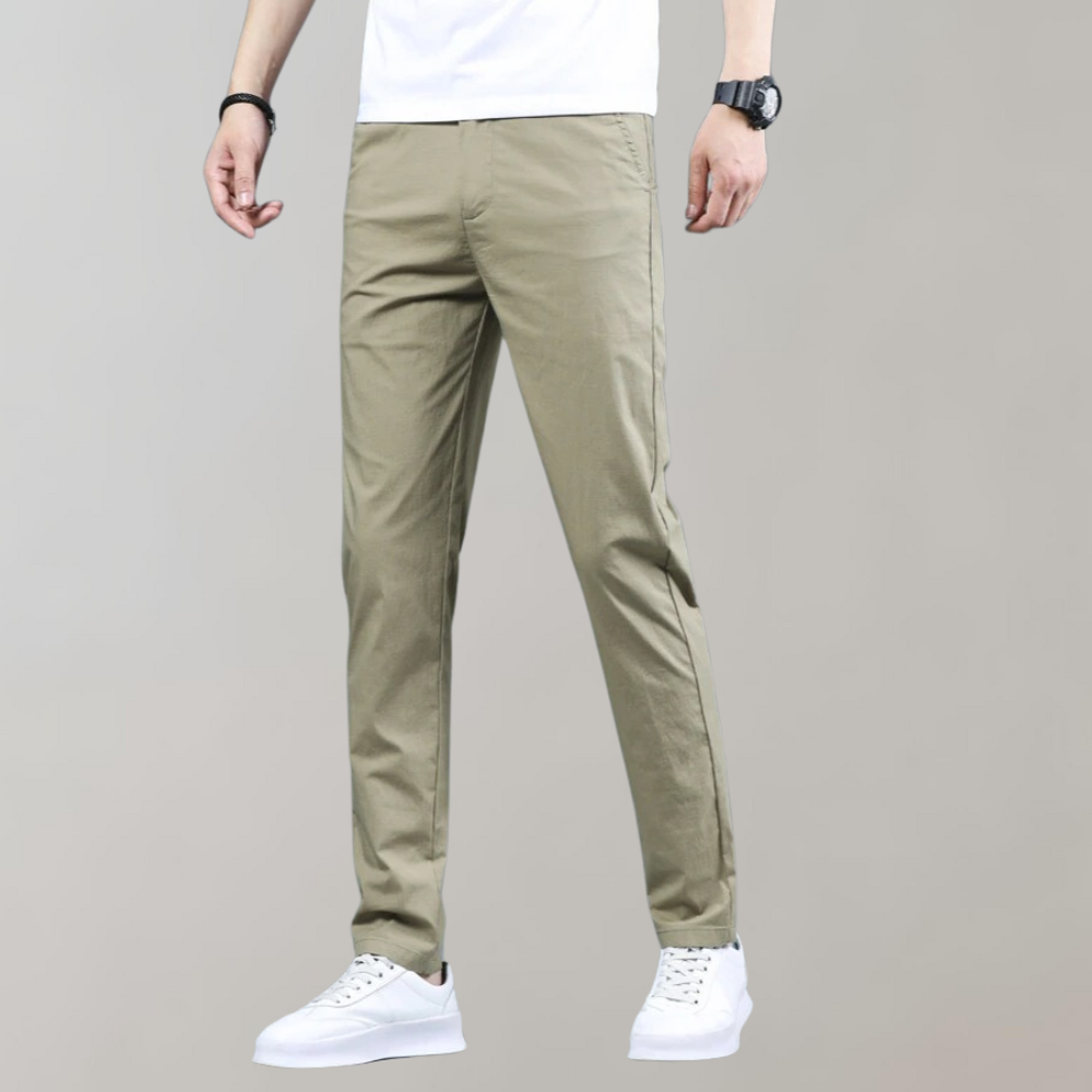 Villum - Stretch Waist Chino Trousers for Summer