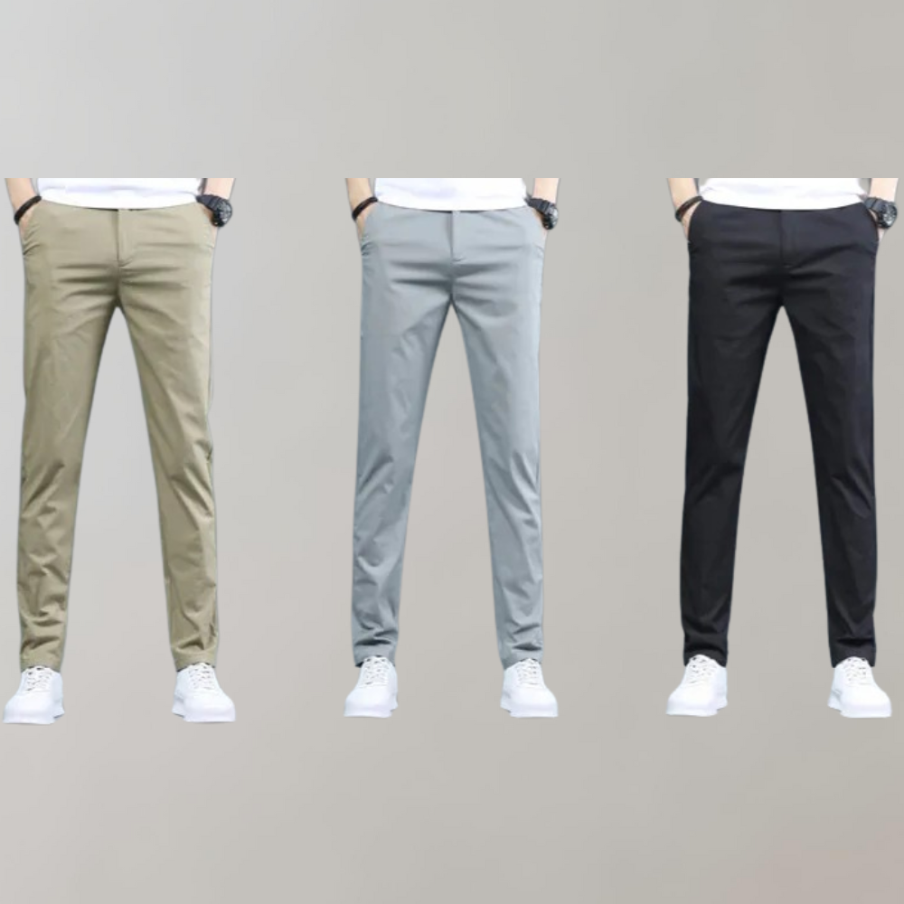 Villum - Stretch Waist Chino Trousers for Summer