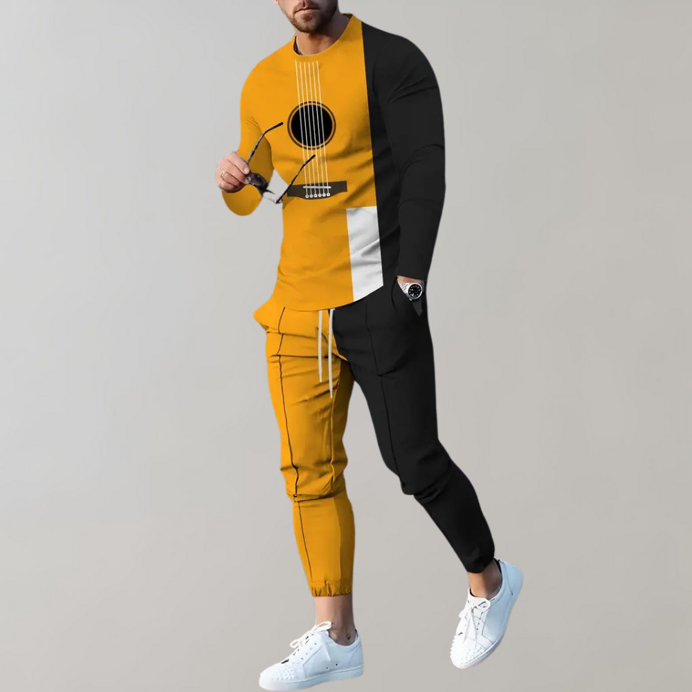 Birger - Summer Tracksuit for Men with Guitar Print