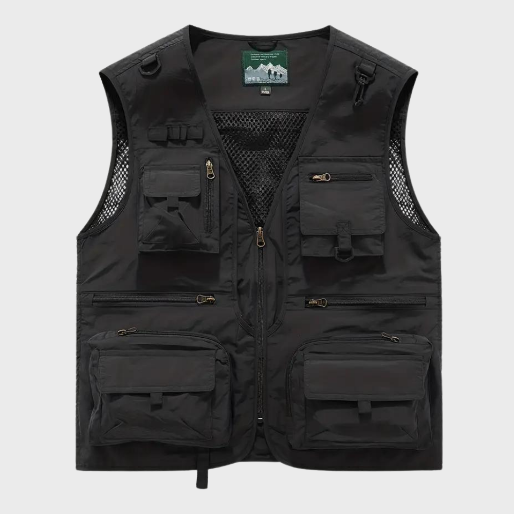 Troels - Breathable cargo men's vest with multiple pockets for summer