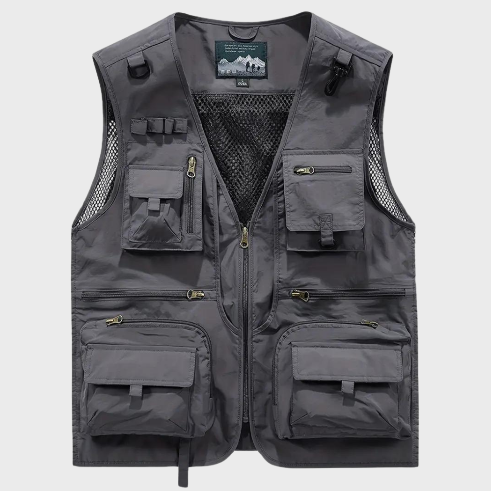 Troels - Breathable cargo men's vest with multiple pockets for summer