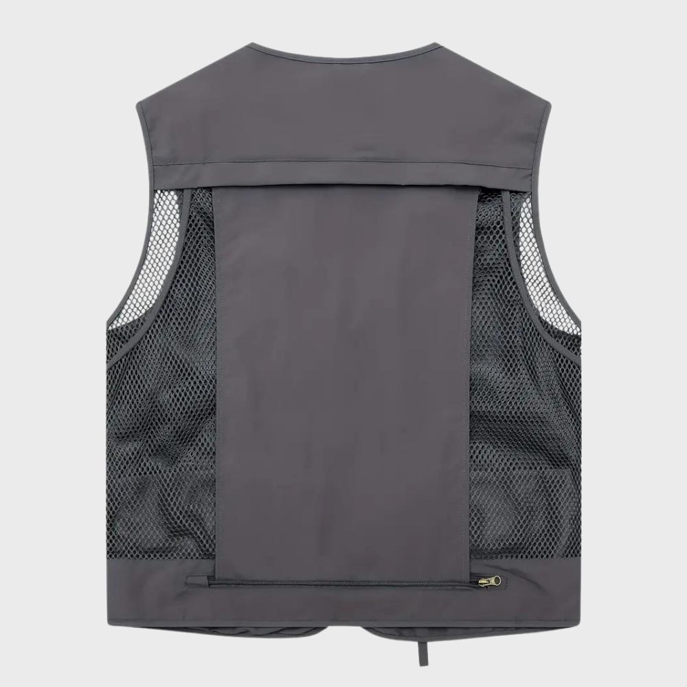 Troels - Breathable cargo men's vest with multiple pockets for summer