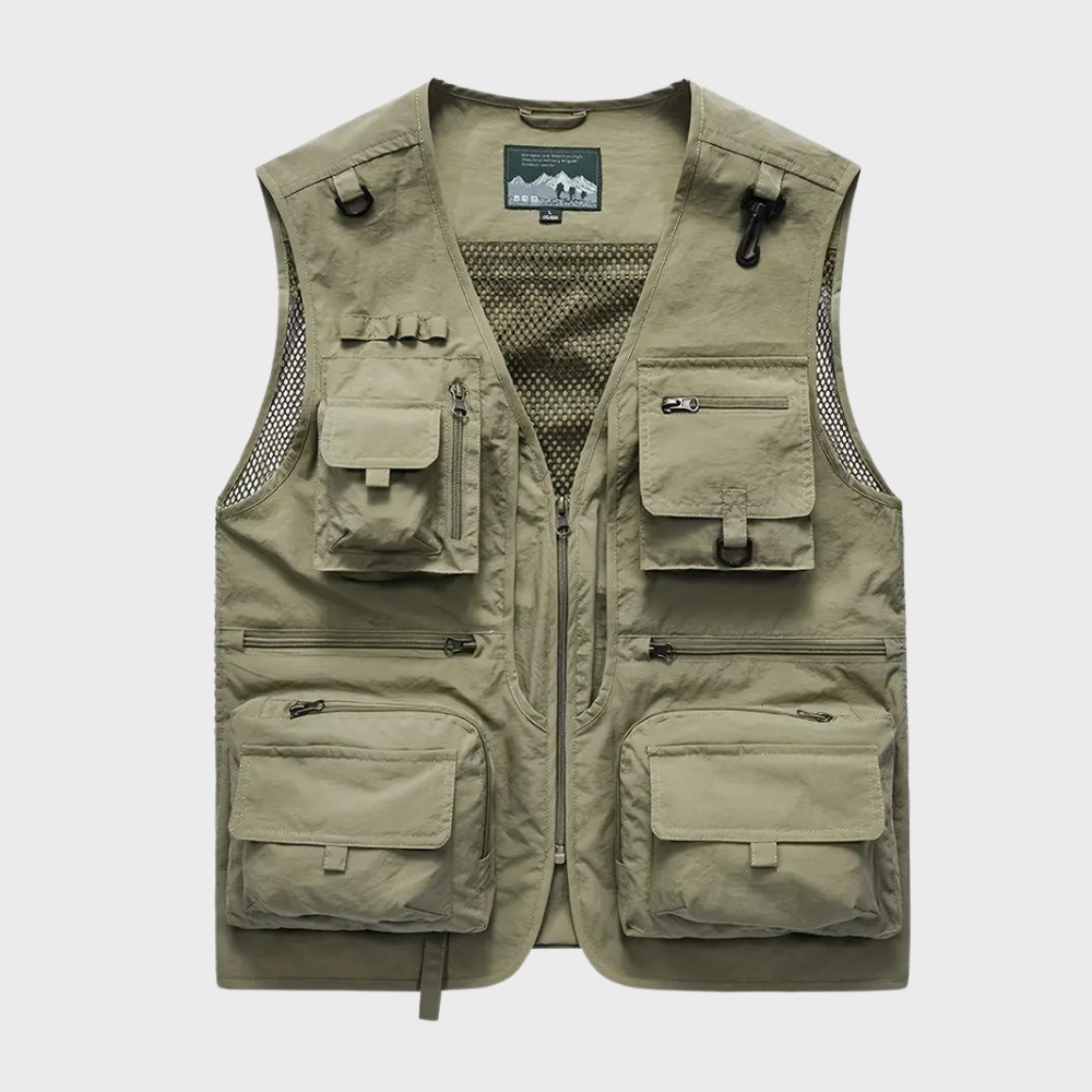 Troels - Breathable cargo men's vest with multiple pockets for summer