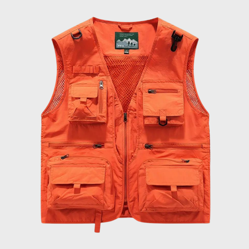Troels - Breathable cargo men's vest with multiple pockets for summer