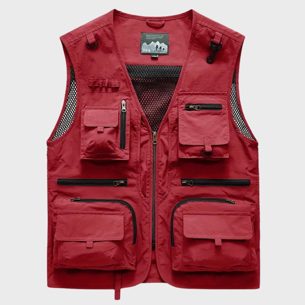 Troels - Breathable cargo men's vest with multiple pockets for summer
