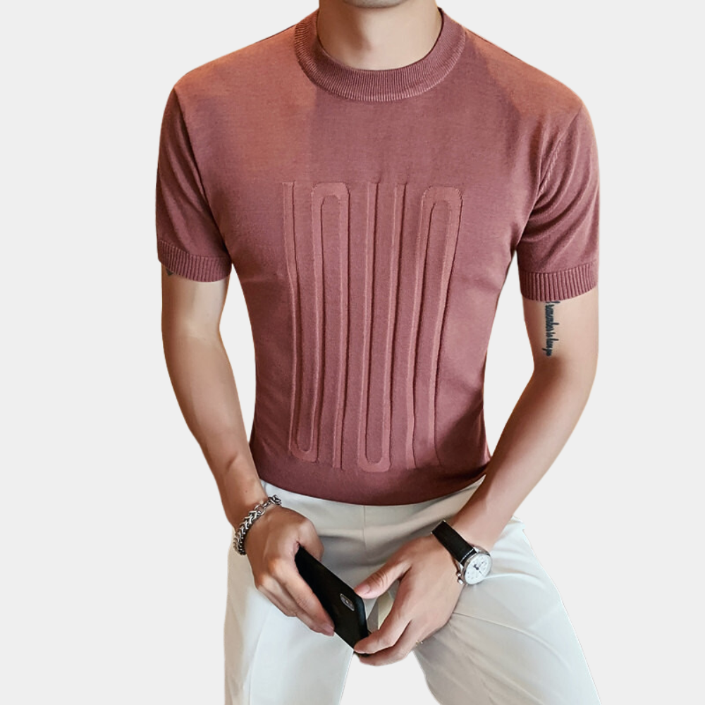 Bruce - Lightweight knitted men's sweater with round neck for summer