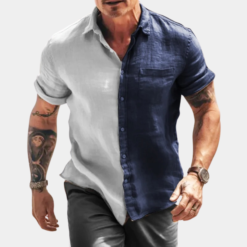 Beau - Casual men's shirt with short sleeves for summer