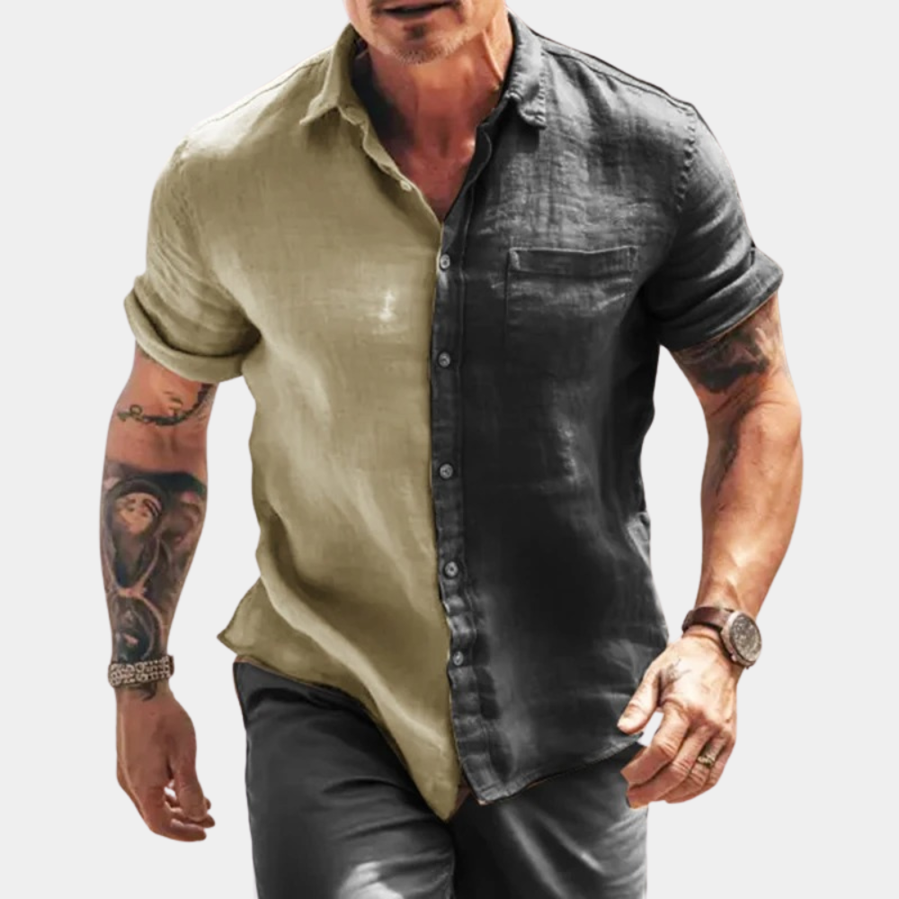 Beau - Casual men's shirt with short sleeves for summer
