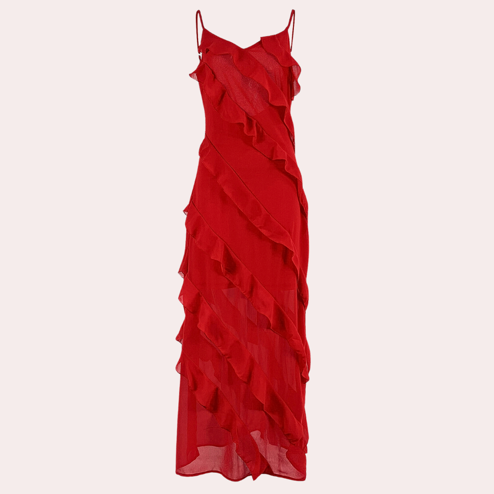 Adrienne - Elegant Long Women's Dress with Ruffles for Summer