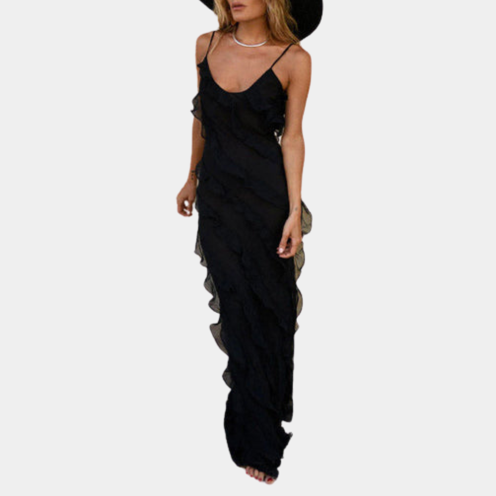 Adrienne - Elegant Long Women's Dress with Ruffles for Summer