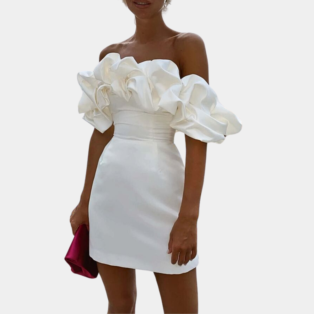 Ambre - Summer ladies' mini dress with ruffles