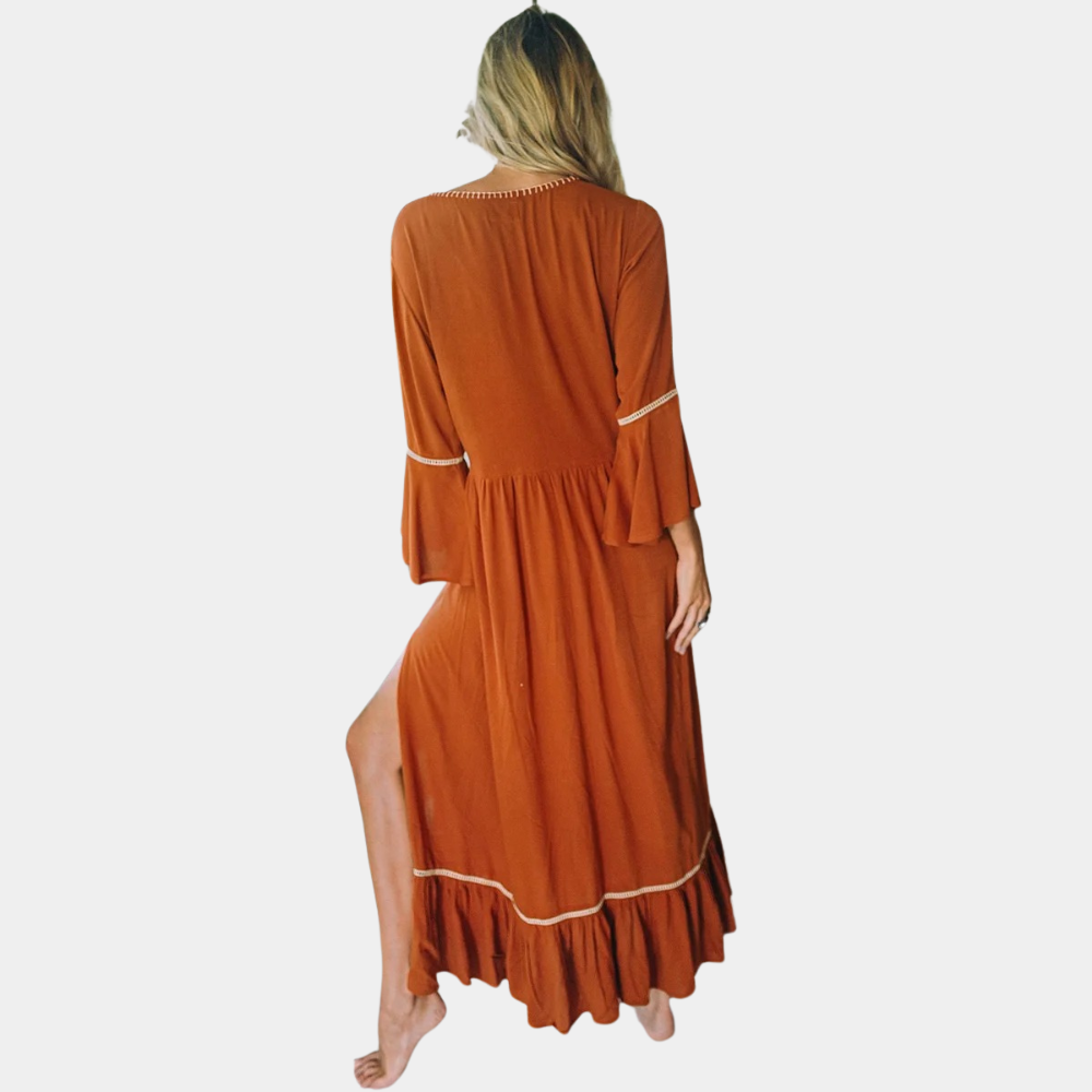 Veronica - Light Summer Women's Dress with V-Neck