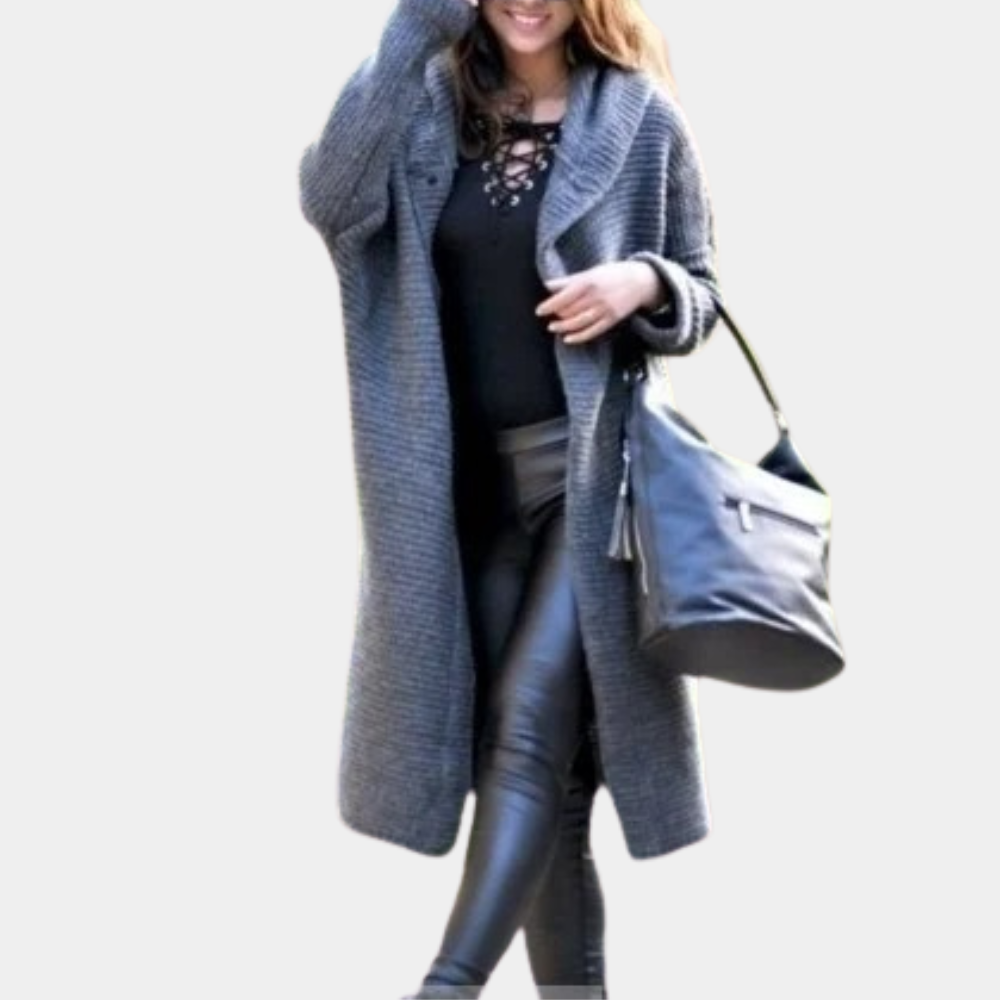 Claudia - Warm ladies' cardigan with hood
