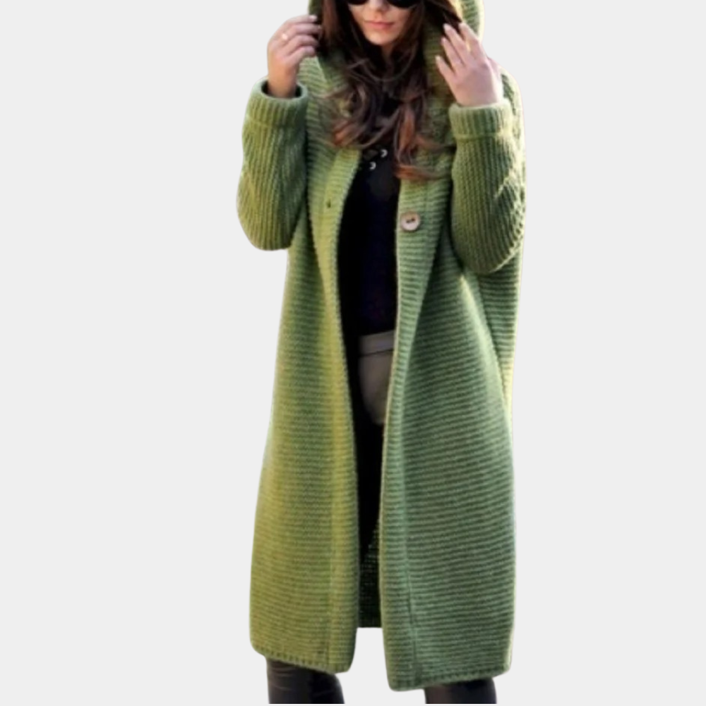 Claudia - Warm ladies' cardigan with hood