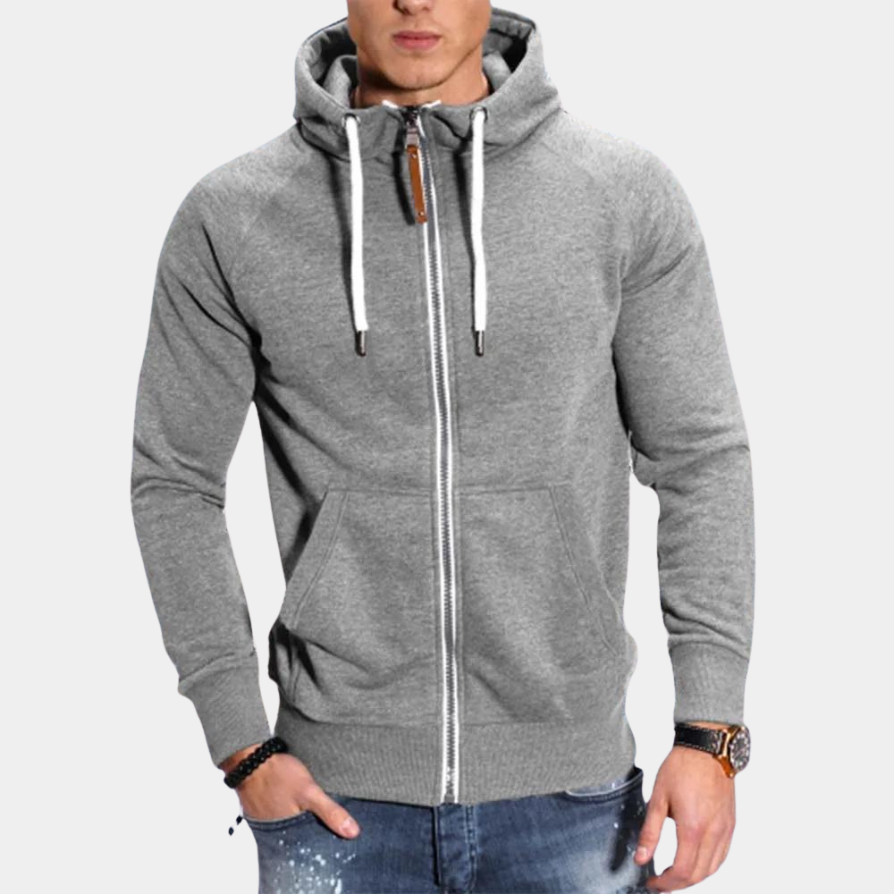 Toussaint - Men's fleece jacket with zip and drawstring for Spring/Summer