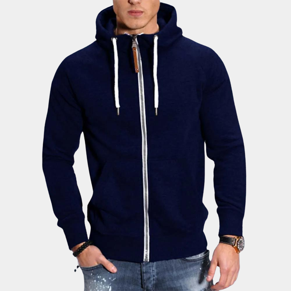 Toussaint - Men's fleece jacket with zip and drawstring for Spring/Summer