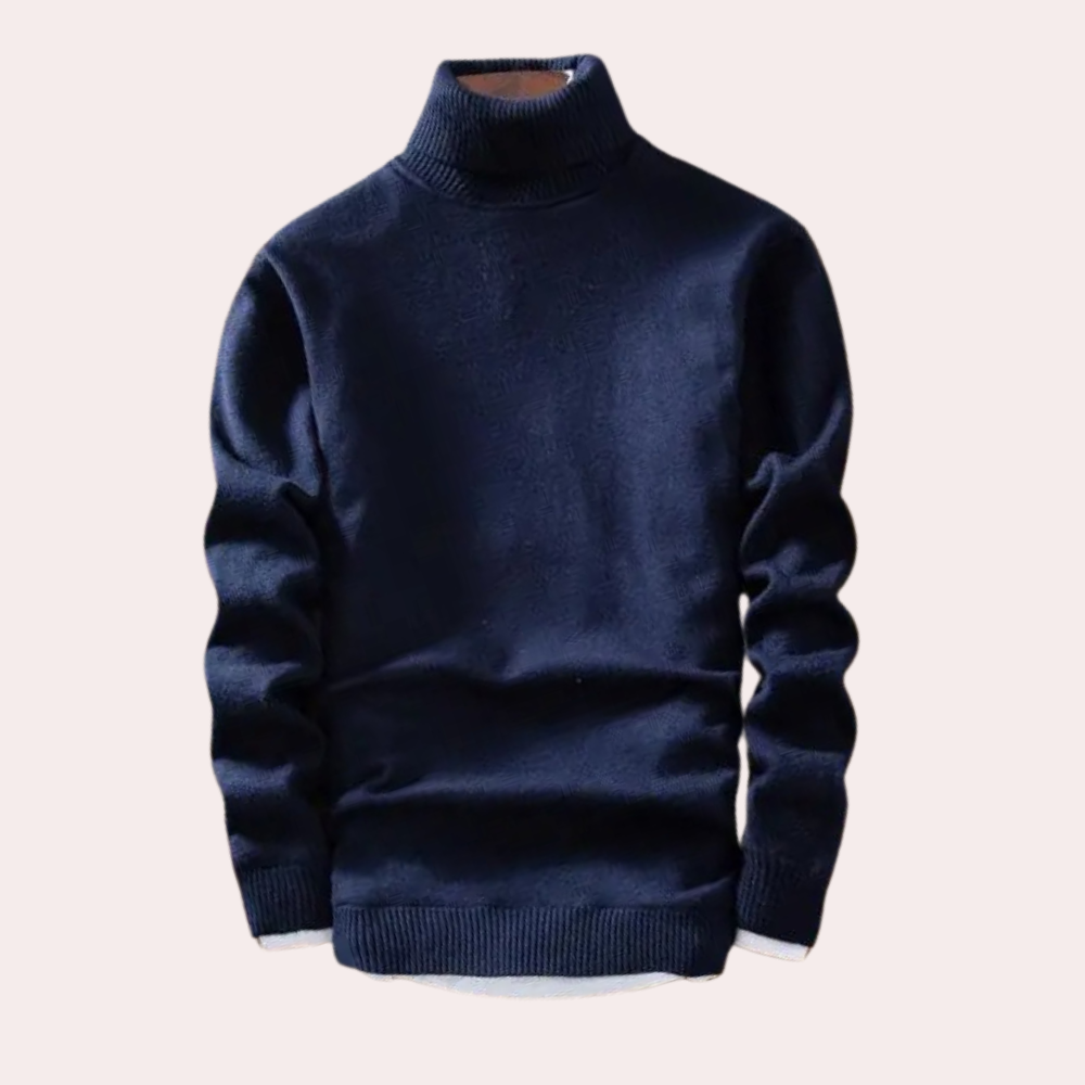 Zeke - Classic Roll Neck Jumper for Men