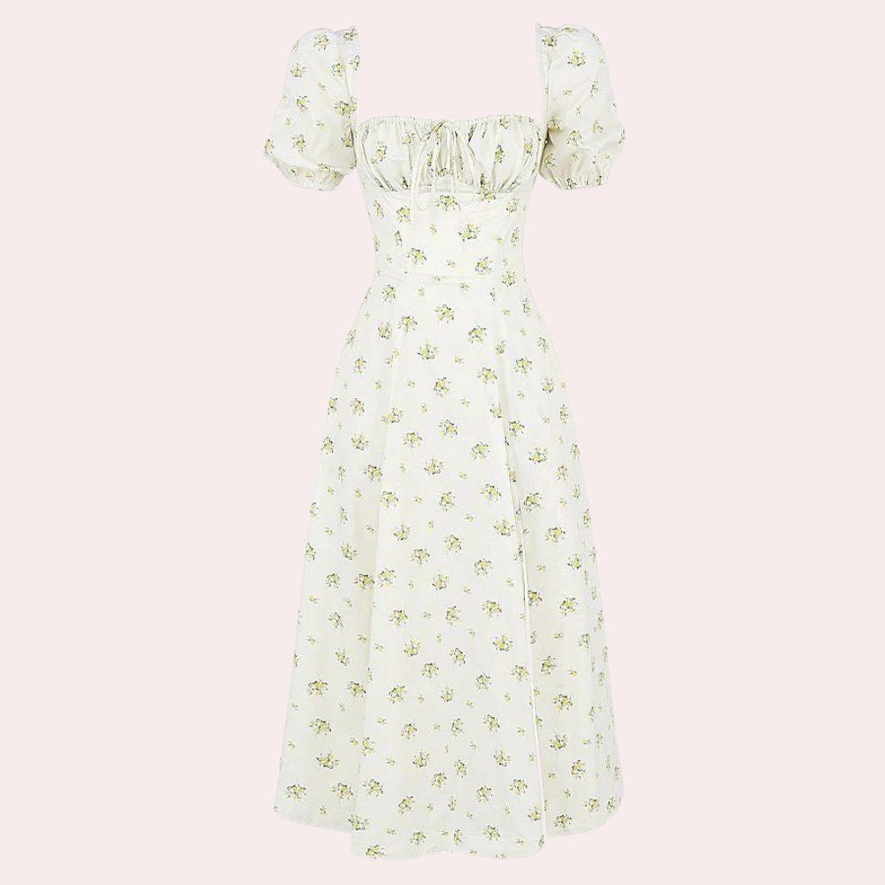 Sylvie - Summer Floral Ladies' Dress with Split
