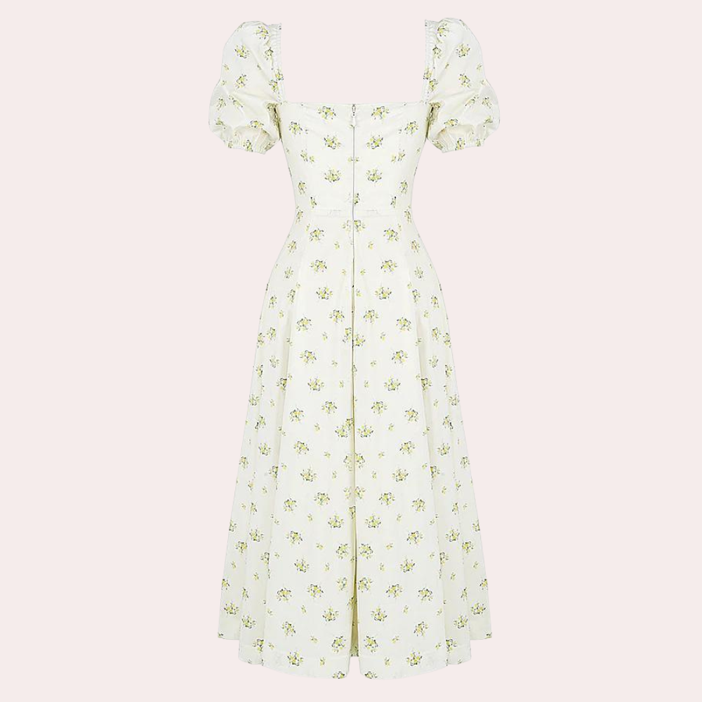 Sylvie - Summer Floral Ladies' Dress with Split