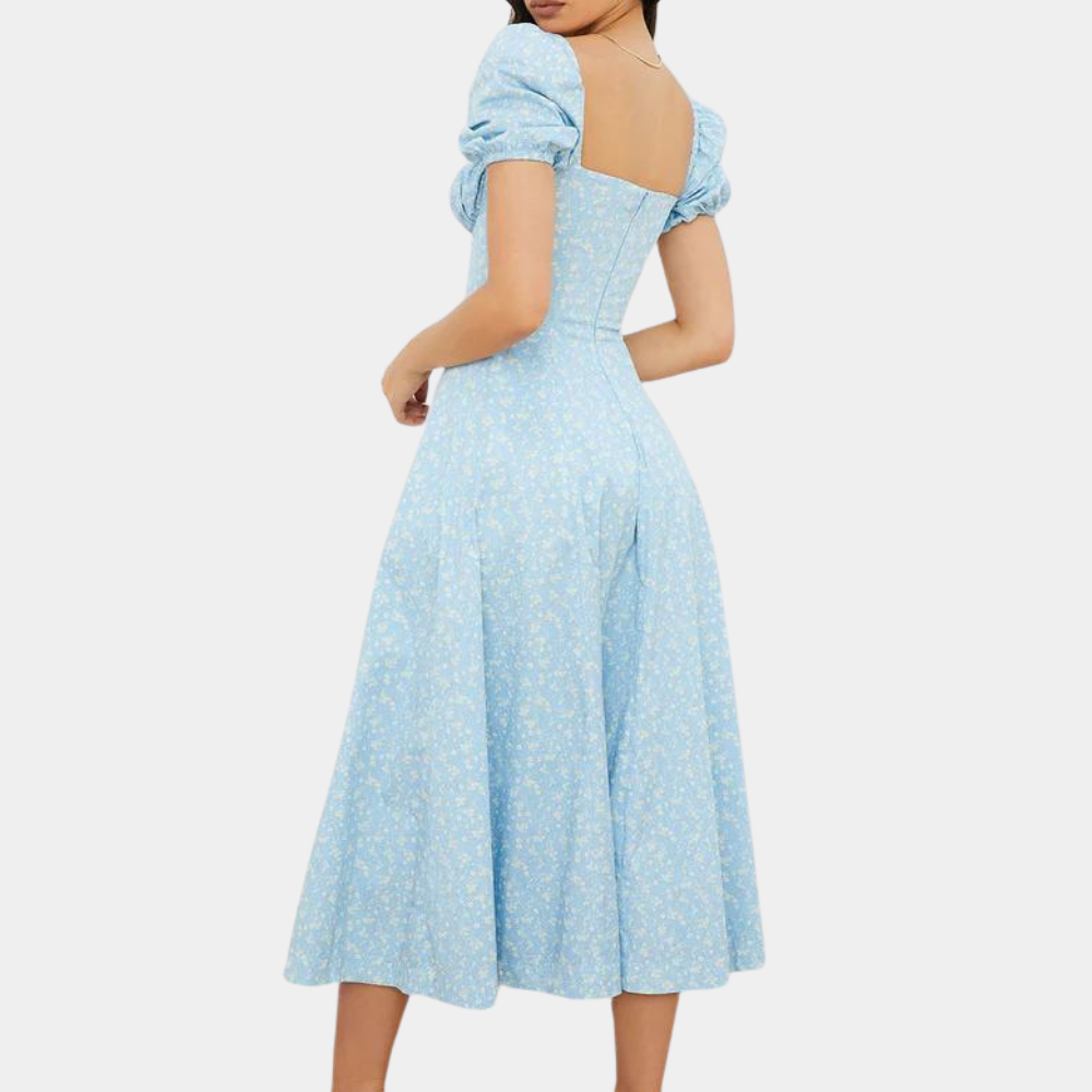 Sylvie - Summer Floral Ladies' Dress with Split
