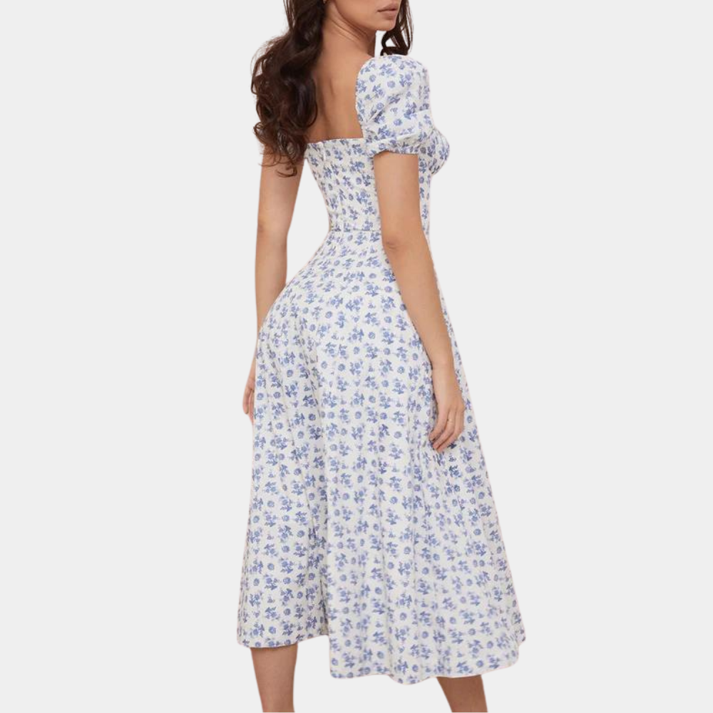 Sylvie - Summer Floral Ladies' Dress with Split