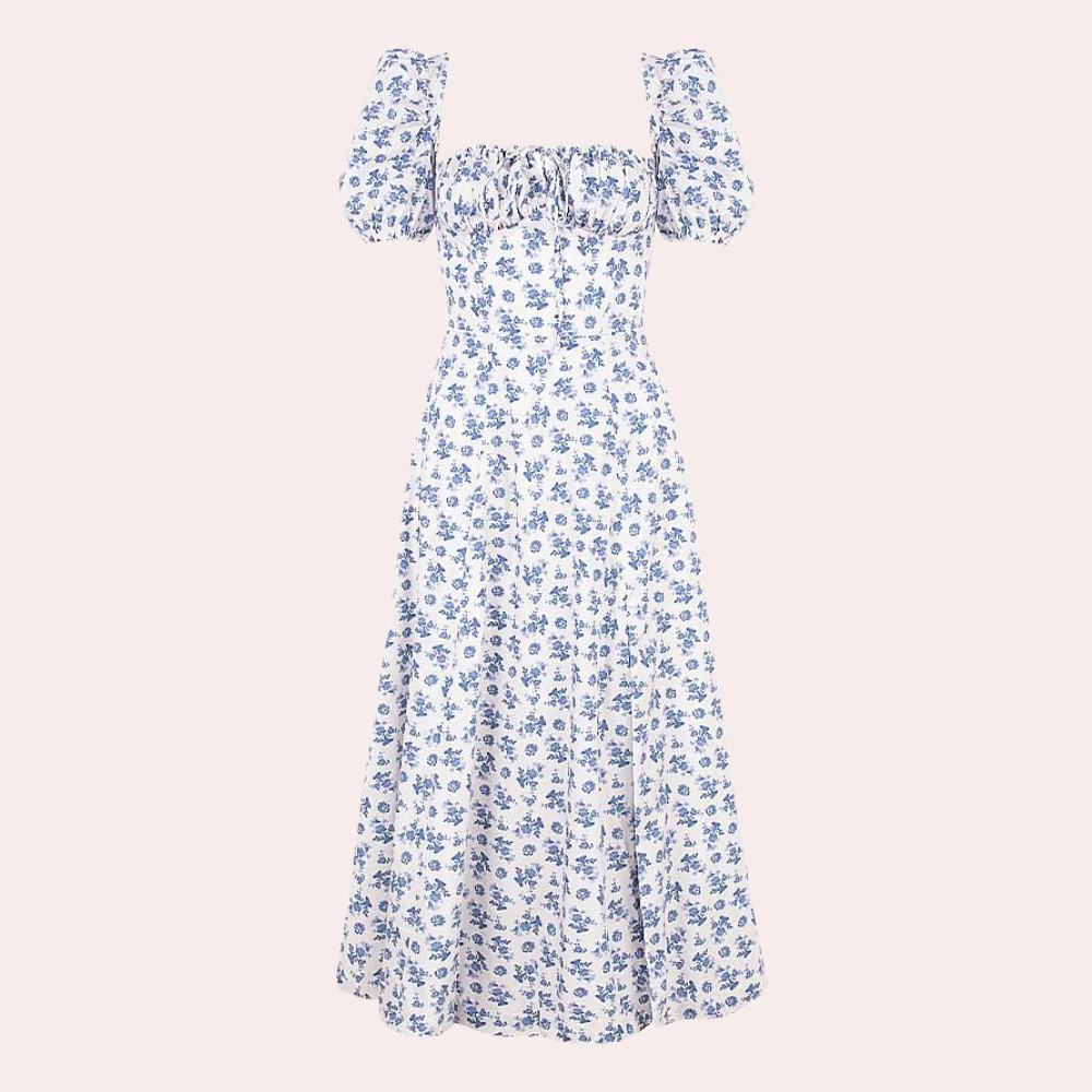 Sylvie - Summer Floral Ladies' Dress with Split