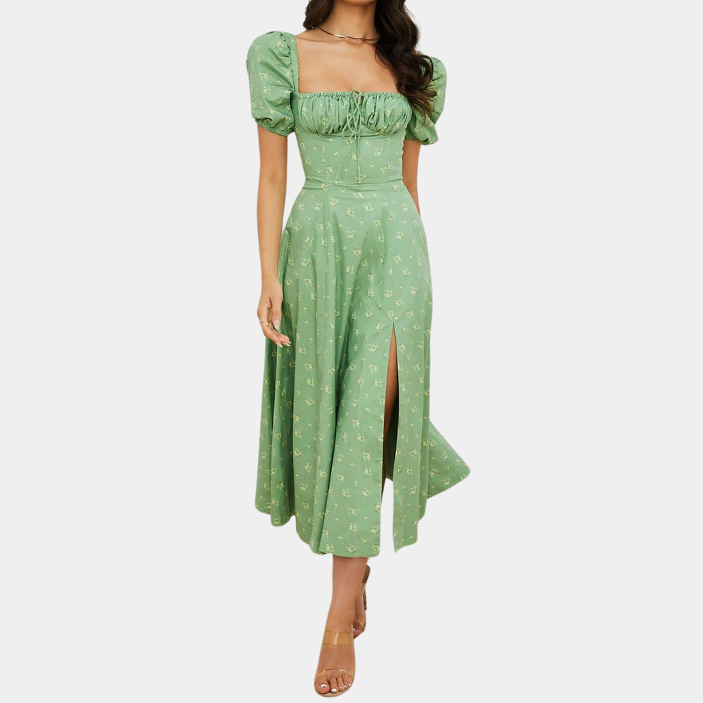 Sylvie - Summer Floral Ladies' Dress with Split