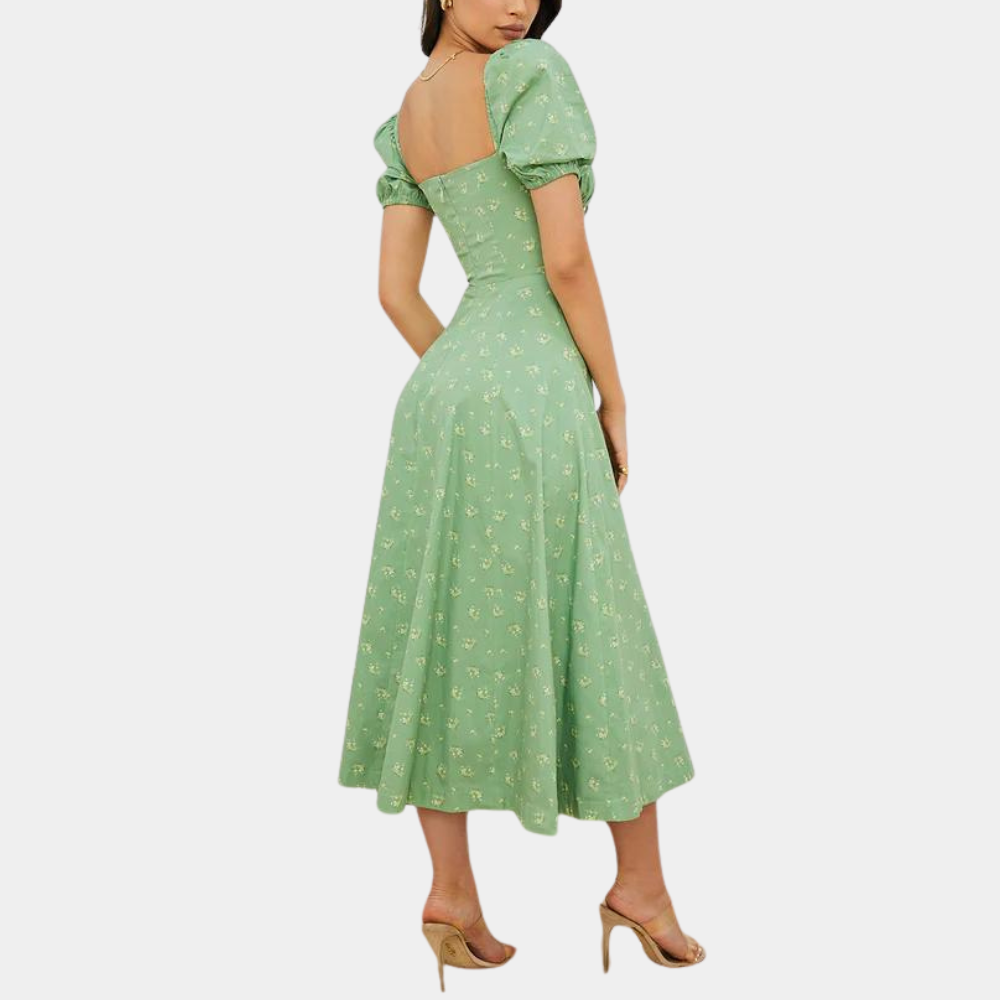 Sylvie - Summer Floral Ladies' Dress with Split
