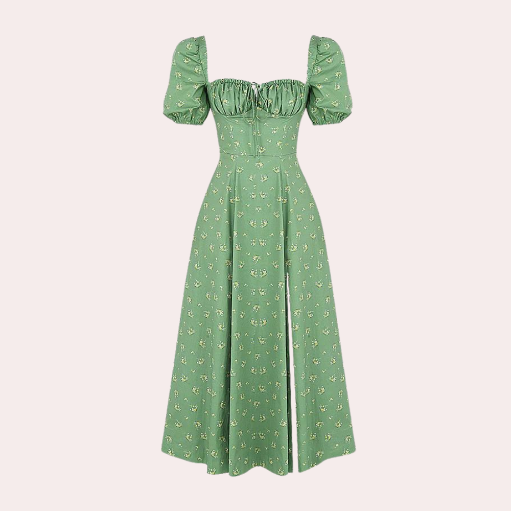 Sylvie - Summer Floral Ladies' Dress with Split