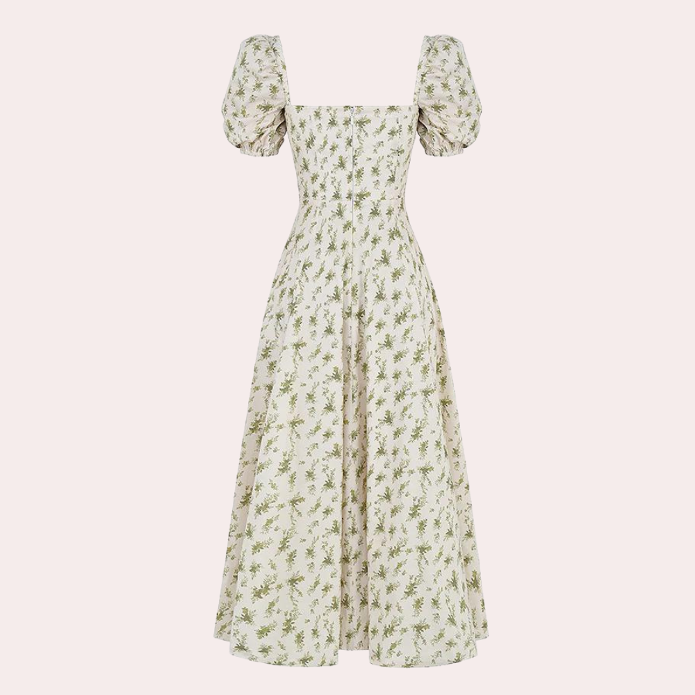 Sylvie - Summer Floral Ladies' Dress with Split