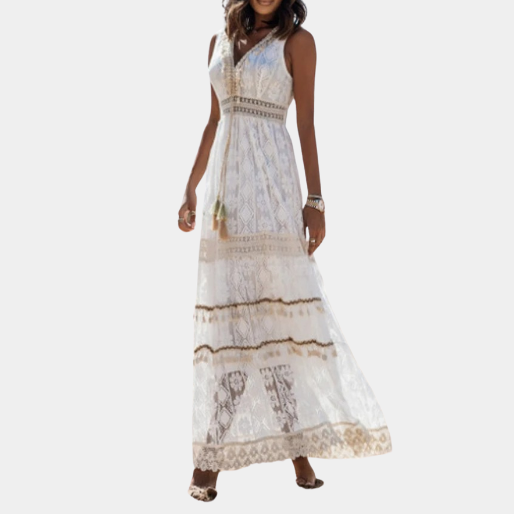 Amandine - Simple Bohemian Maxi Dress for Women - Summer Style