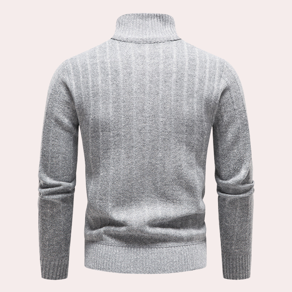 Thayer - Light men's jumper with collar and zip for summer
